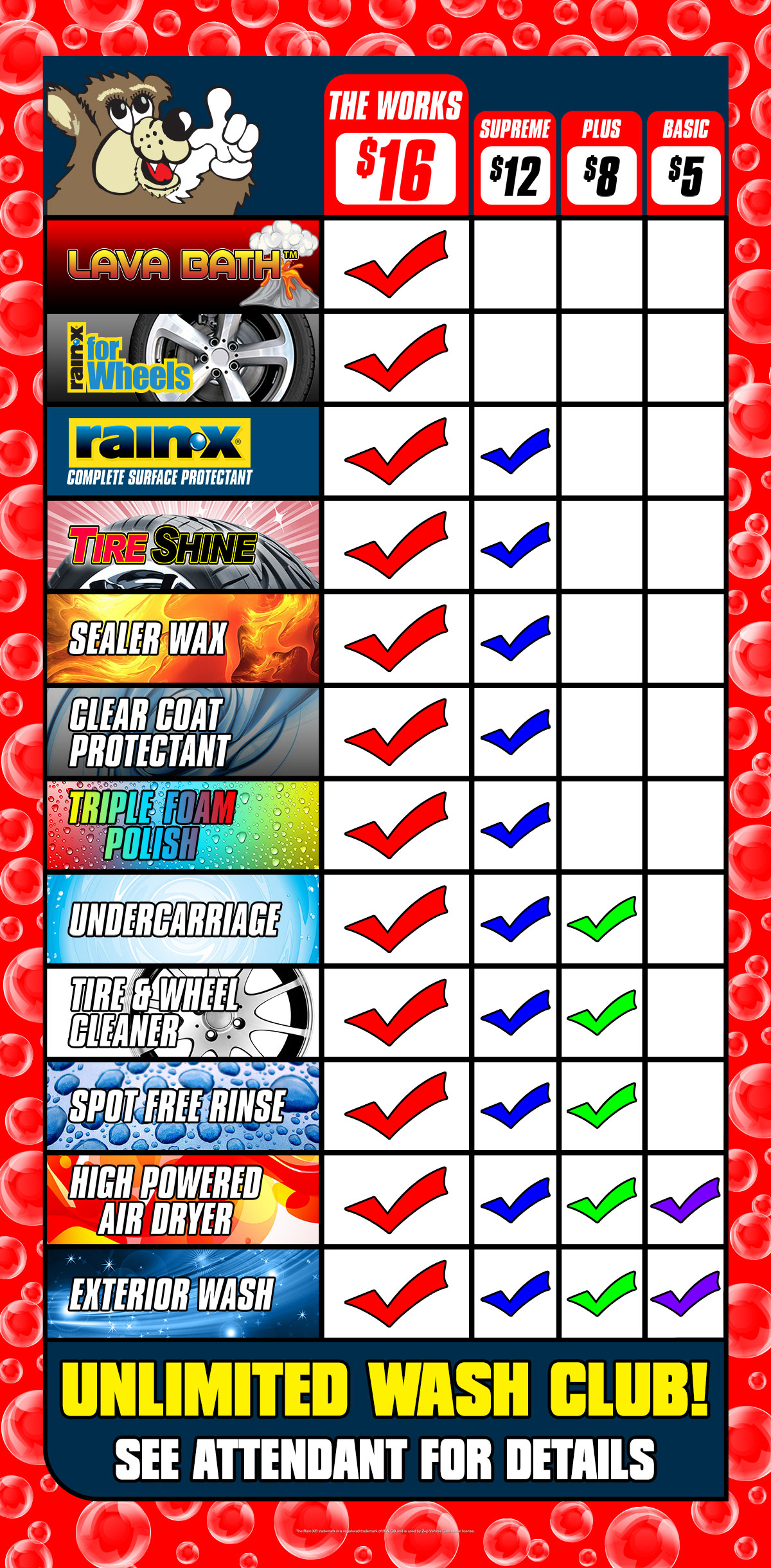 Elkton MD Car Wash Menus